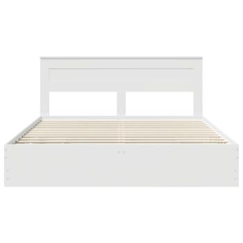 Bettrahmen mit Schubladen Weiß 200 x 200 cm Ingenieurs Holz