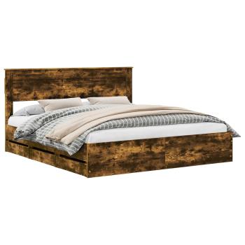 Bettrahmen Geräucherte Eiche 180 x 200 cm Ingenieurs Holz