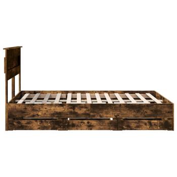 Bettrahmen Geräucherte Eiche 150 x 200 cm Ingenieurs Holz