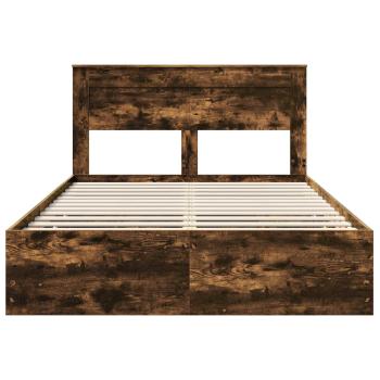 Bettrahmen Geräucherte Eiche 140 x 190 cm Ingenieurs Holz