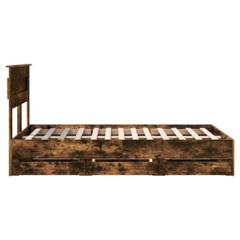 Bettrahmen Geräucherte Eiche 120 x 200 cm Ingenieurs Holz