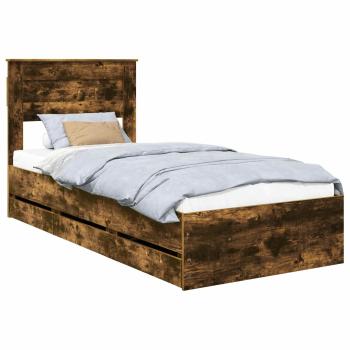 Bettrahmen Geräucherte Eiche 75 x 190 cm Ingenieurs Holz