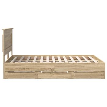 Bettrahmen Sonoma-Eiche 160 x 200 cm Ingenieurs Holz