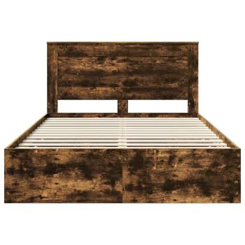 Bettrahmen Geräucherte Eiche 140 x 190 cm Ingenieurs Holz