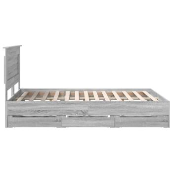 Bettrahmen Graues Sonoma 140 x 200 cm Ingenieurs Holz
