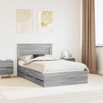 ARDEBO.de - Bettrahmen Graues Sonoma 120 x 190 cm Ingenieurs Holz