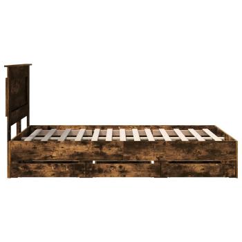 Bettrahmen Geräucherte Eiche 120 x 200 cm Ingenieurs Holz