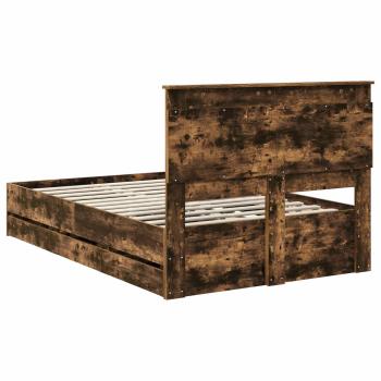 Bettrahmen Geräucherte Eiche 120 x 200 cm Ingenieurs Holz