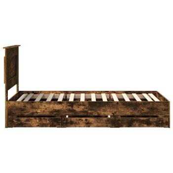 Bettrahmen Geräucherte Eiche 90 x 190 cm Ingenieurs Holz