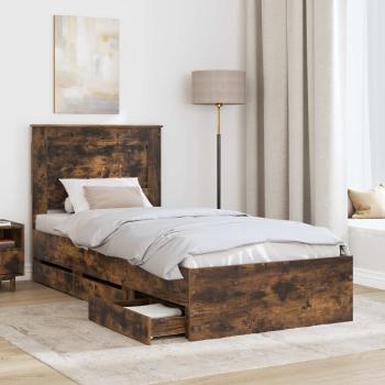 Bettrahmen Geräucherte Eiche 75 x 190 cm Ingenieurs Holz