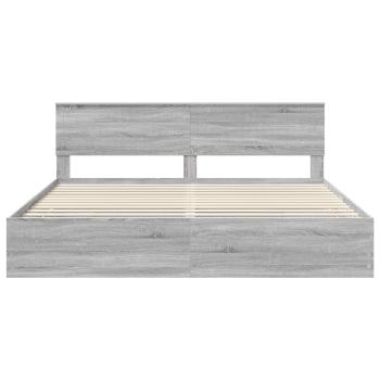 Bettrahmen Graues Sonoma 200 x 200 cm Ingenieurs Holz