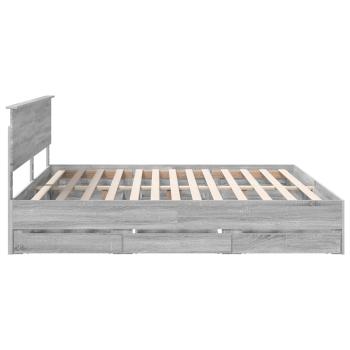 Bettrahmen Graues Sonoma 200 x 200 cm Ingenieurs Holz