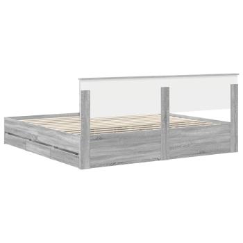Bettrahmen Graues Sonoma 200 x 200 cm Ingenieurs Holz