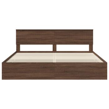 Bettrahmen Braun Eichen-Optik 200 x 200 cm Ingenieurs Holz