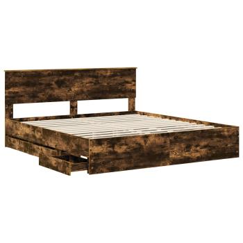 Bettrahmen Geräucherte Eiche 180 x 200 cm Ingenieurs Holz