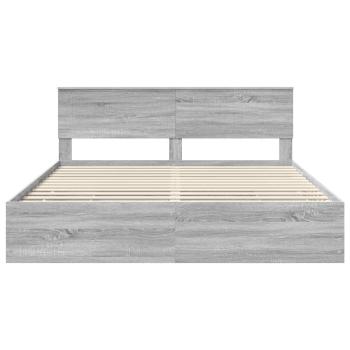 Bettrahmen Graues Sonoma 180 x 200 cm Ingenieurs Holz