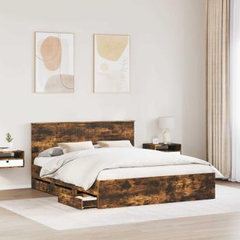 Bettrahmen Geräucherte Eiche 160 x 200 cm Ingenieurs Holz
