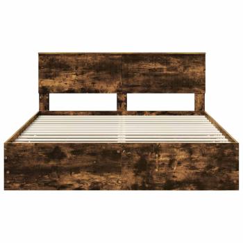 Bettrahmen Geräucherte Eiche 160 x 200 cm Ingenieurs Holz