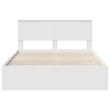 Bettrahmen mit Schubladen Weiß 140 x 190 cm Ingenieurs Holz