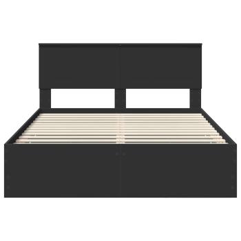 Bettrahmen mit Schubladen Schwarz 140 x 190 cm Ingenieurs Holz