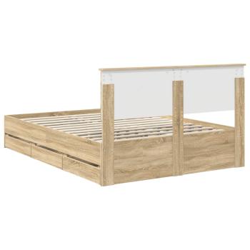 Bettrahmen Sonoma-Eiche 140 x 190 cm Ingenieurs Holz