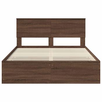 Bettrahmen Braun Eichen-Optik 140 x 200 cm Ingenieurs Holz