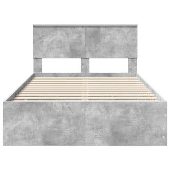 Bettrahmen mit Kopfteil Beton Grau 120 x 190 cm Ingenieurs Holz