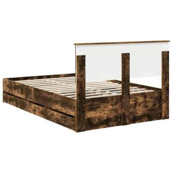 Bettrahmen Geräucherte Eiche 120 x 190 cm Ingenieurs Holz