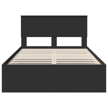 Bettrahmen mit Schubladen Schwarz 120 x 200 cm Ingenieurs Holz