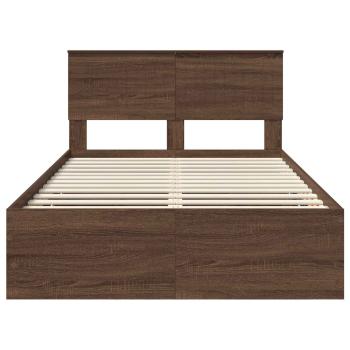 Bettrahmen Braun Eichen-Optik 120 x 200 cm Ingenieurs Holz