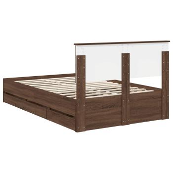 Bettrahmen Braun Eichen-Optik 120 x 200 cm Ingenieurs Holz