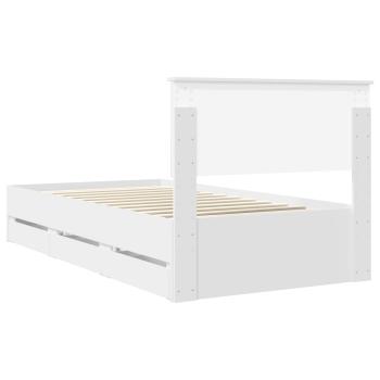 Bettrahmen mit Schubladen Weiß 100 x 200 cm Ingenieurs Holz