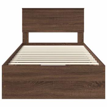Bettrahmen Braun Eichen-Optik 100 x 200 cm Ingenieurs Holz