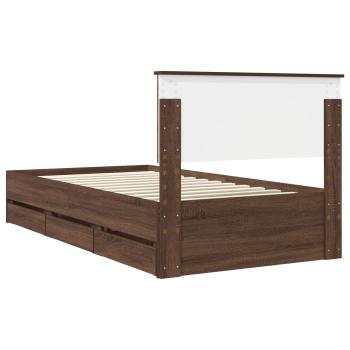 Bettrahmen Braun Eichen-Optik 100 x 200 cm Ingenieurs Holz