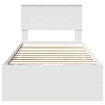 Bettrahmen mit Schubladen Weiß 90 x 190 cm Ingenieurs Holz
