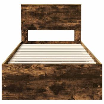 Bettrahmen Geräucherte Eiche 90 x 190 cm Ingenieurs Holz
