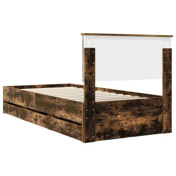 Bettrahmen Geräucherte Eiche 90 x 190 cm Ingenieurs Holz
