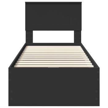 Bettrahmen mit Schubladen Schwarz 75 x 190 cm Ingenieurs Holz