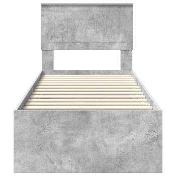 Bettrahmen mit Kopfteil Beton Grau 75 x 190 cm Ingenieurs Holz