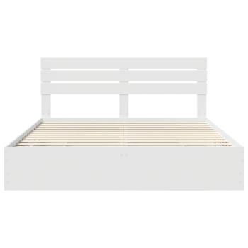 Bettrahmen mit Schubladen Weiß 180 x 200 cm Ingenieurs Holz