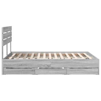Bettrahmen Graues Sonoma 160 x 200 cm Ingenieurs Holz