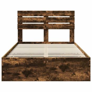 Bettrahmen Geräucherte Eiche 120 x 200 cm Ingenieurs Holz