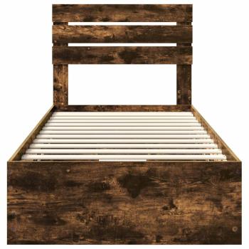Bettrahmen Geräucherte Eiche 100 x 200 cm Ingenieurs Holz
