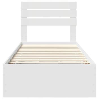 Bettrahmen mit Schubladen Weiß 90 x 190 cm Ingenieurs Holz