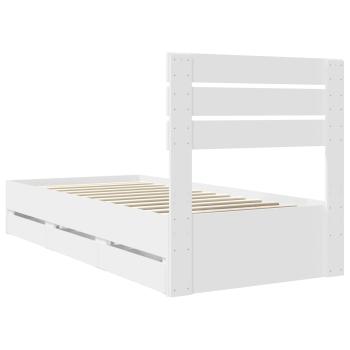 Bettrahmen mit Schubladen Weiß 90 x 190 cm Ingenieurs Holz