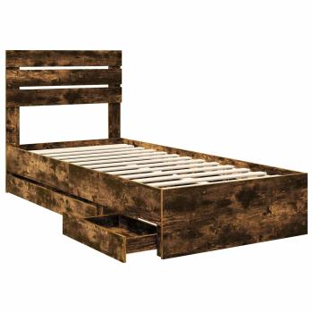 Bettrahmen Geräucherte Eiche 90 x 200 cm Ingenieurs Holz