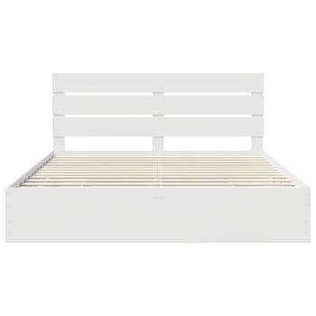 Bettrahmen mit Schubladen Weiß 200 x 200 cm Ingenieurs Holz