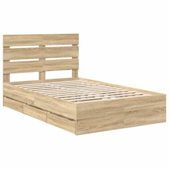 Bettrahmen Sonoma-Eiche 120 x 200 cm Ingenieurs Holz