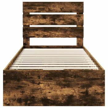 Bettrahmen Geräucherte Eiche 90 x 190 cm Ingenieurs Holz