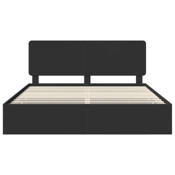 Bettrahmen mit Schubladen Schwarz 200 x 200 cm Ingenieurs Holz
